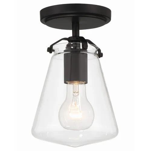 Voss 1 Light Semi Flush Mount - Crystorama - Black