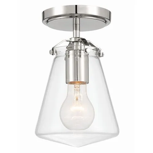 Voss 1 Light Semi Flush Mount - Crystorama - Silver