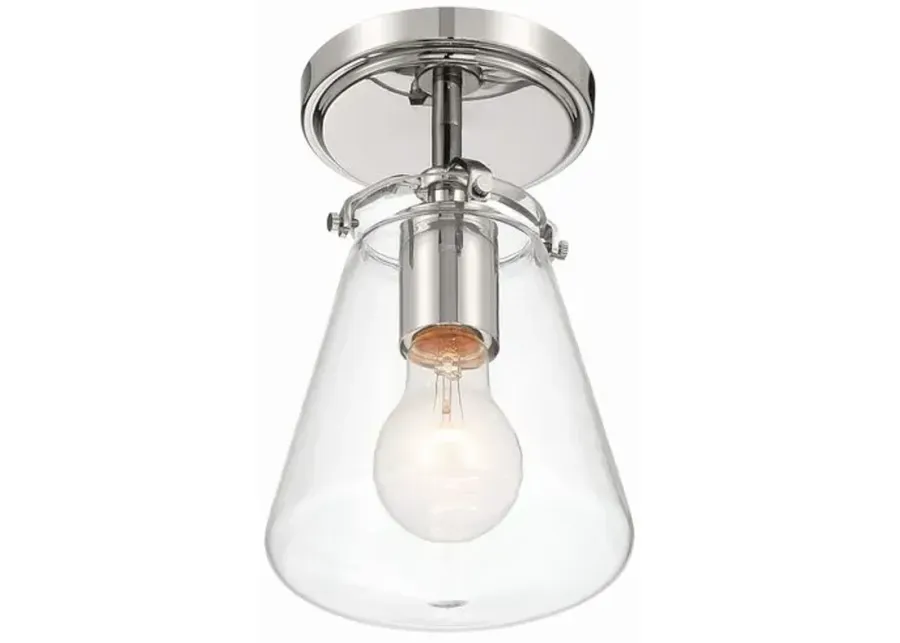 Voss 1 Light Semi Flush Mount - Crystorama - Silver