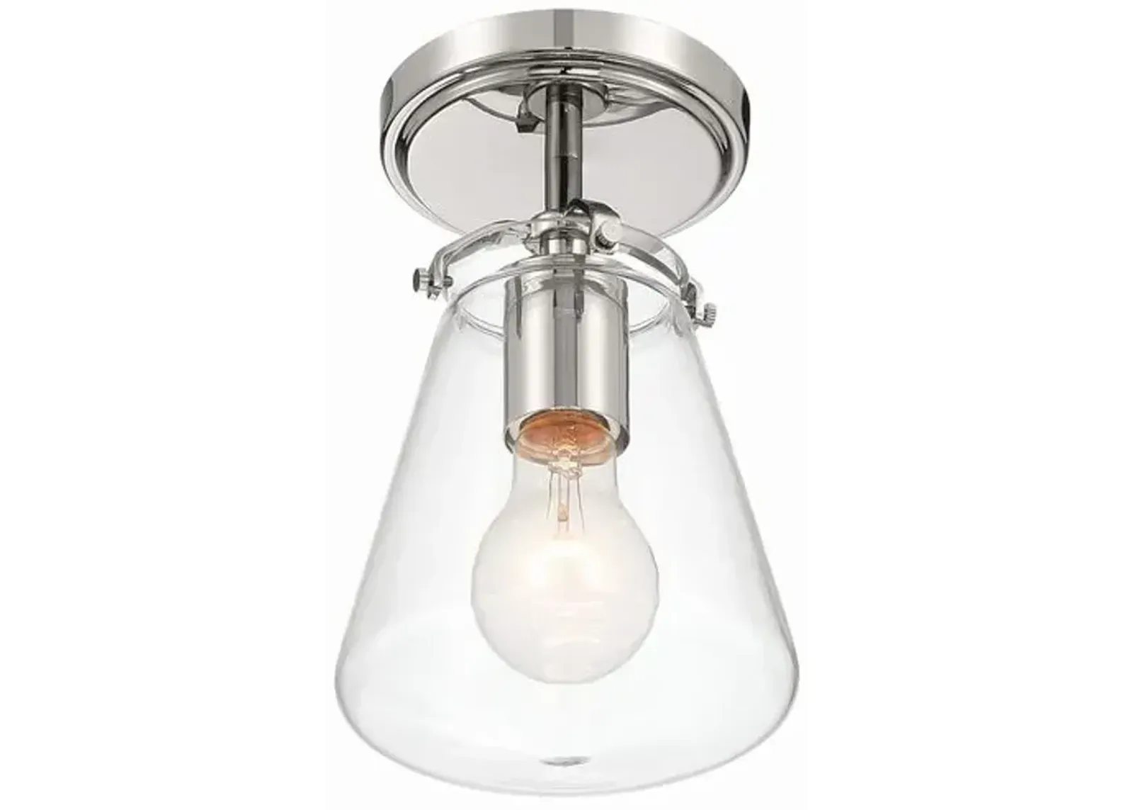 Voss 1 Light Semi Flush Mount - Crystorama - Silver