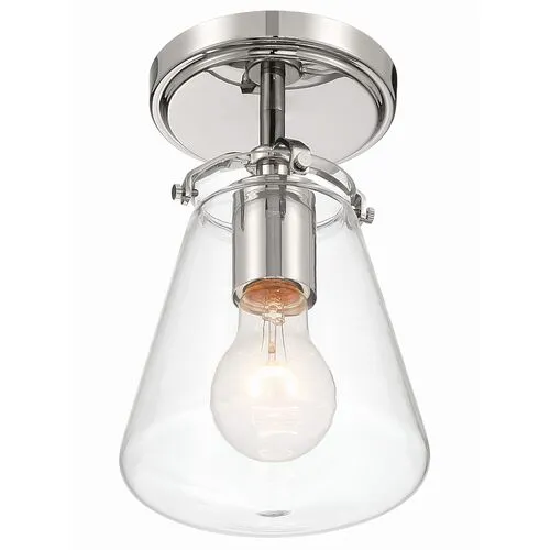 Voss 1 Light Semi Flush Mount - Crystorama - Silver