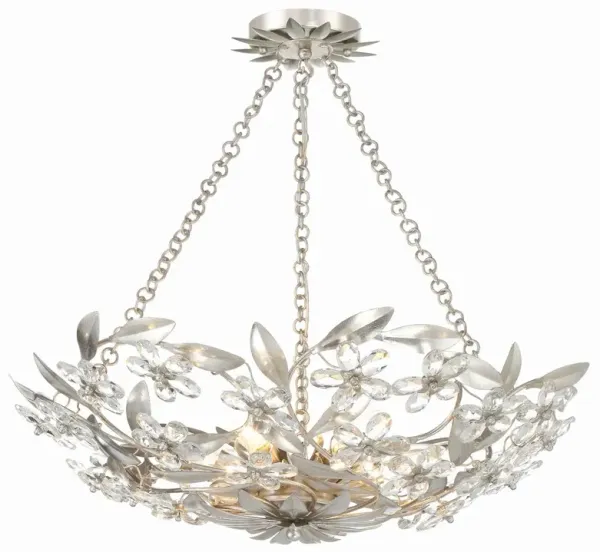 Marselle 6 Light Chandelier - Crystorama - Silver