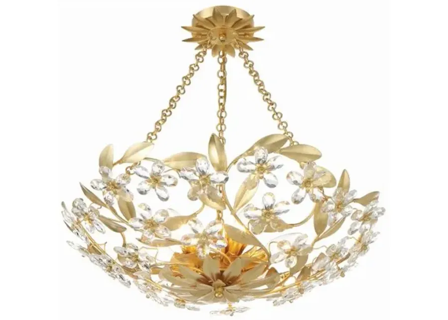 Marselle 6 Light Semi Flush Mount - Crystorama - Gold