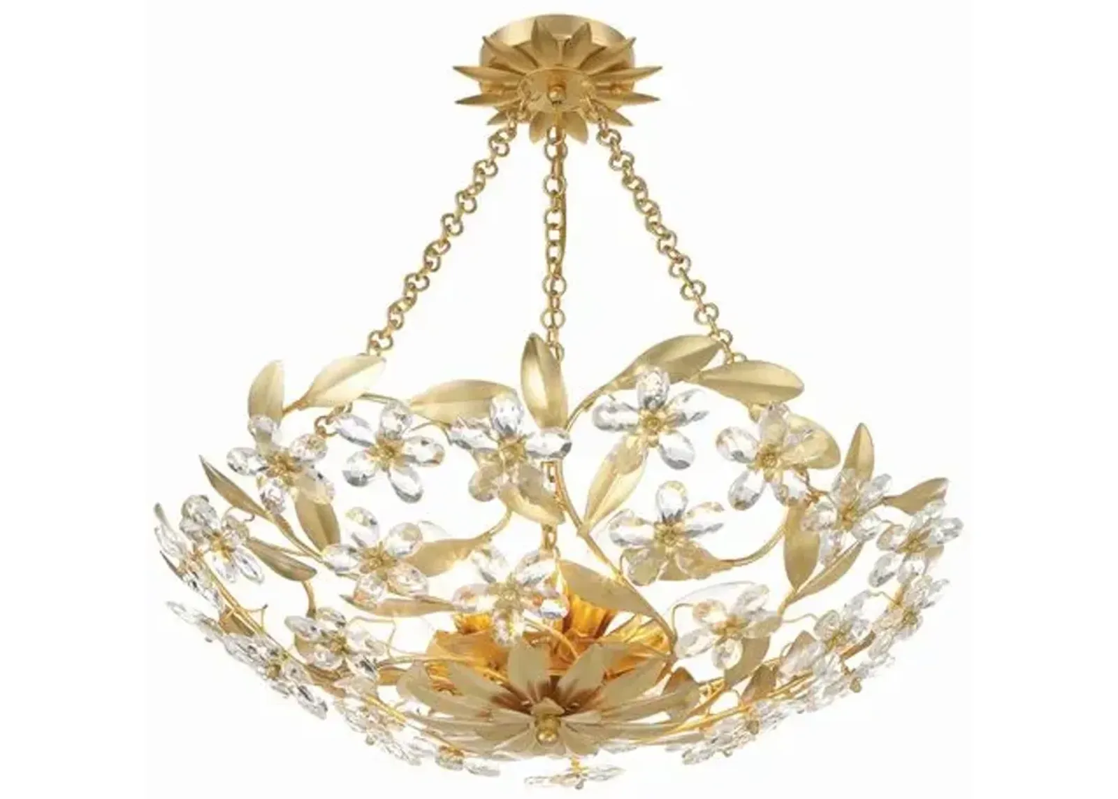 Marselle 6 Light Semi Flush Mount - Crystorama - Gold