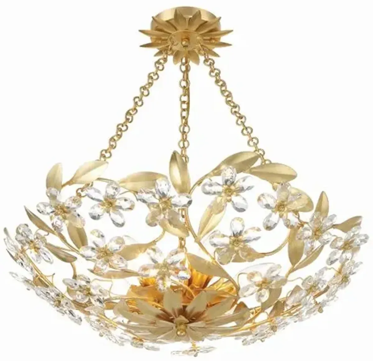 Marselle 6 Light Semi Flush Mount - Crystorama - Gold