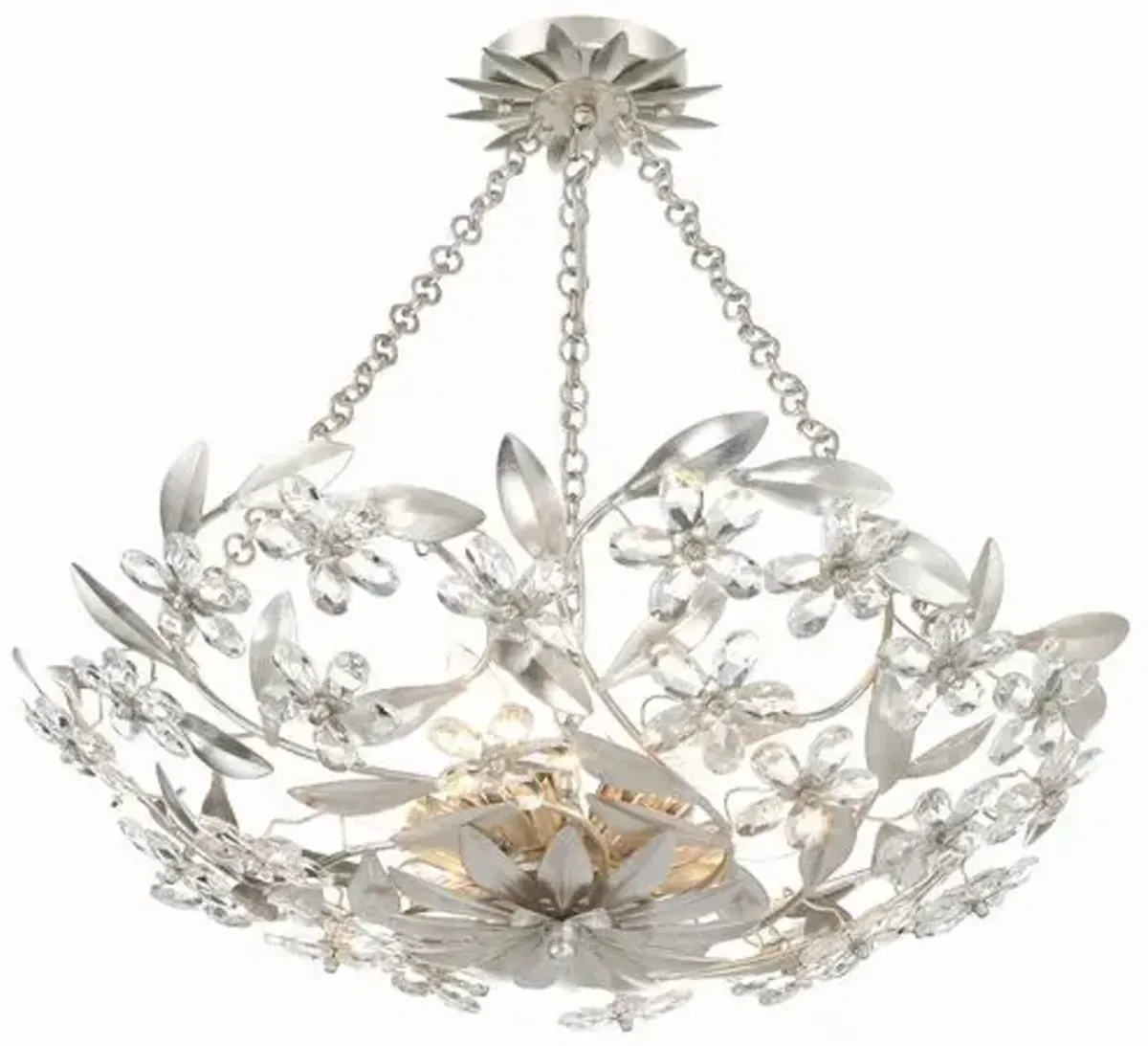 Marselle 6 Light Semi Flush Mount - Crystorama - Silver