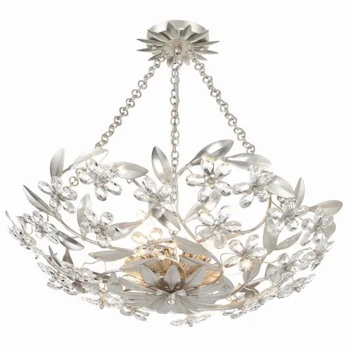 Marselle 6 Light Semi Flush Mount - Crystorama - Silver