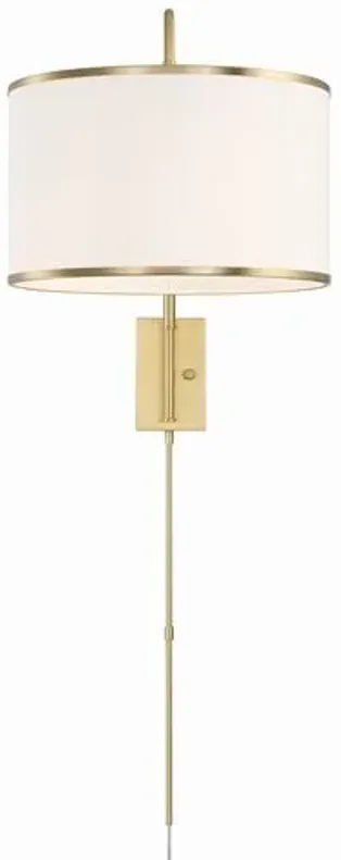 Mallory 1 Light Task Wall Sconce - Crystorama - Gold