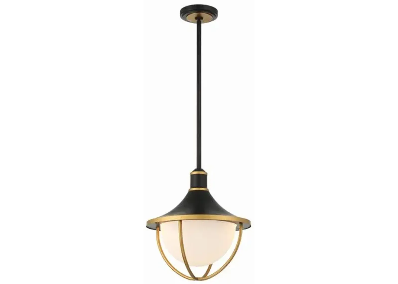 Atlas 3 Light Outdoor Pendant - Matte Black/Textured Gold - Crystorama