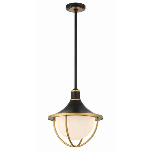 Atlas 3 Light Outdoor Pendant - Matte Black/Textured Gold - Crystorama