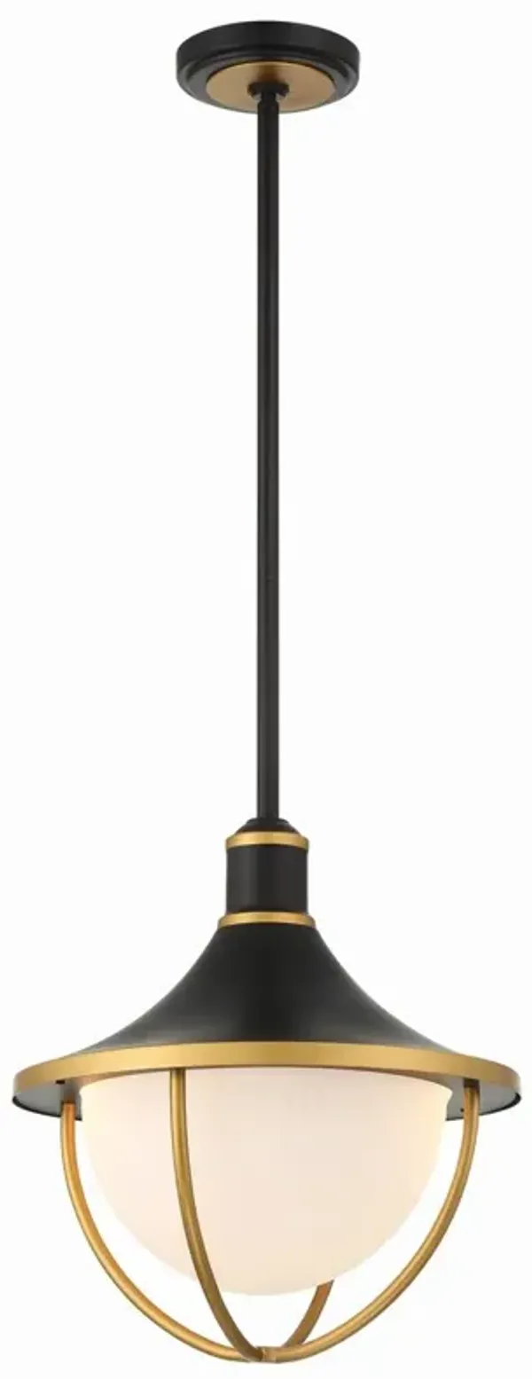 Atlas 3 Light Outdoor Pendant, Matte Black/Textured Gold