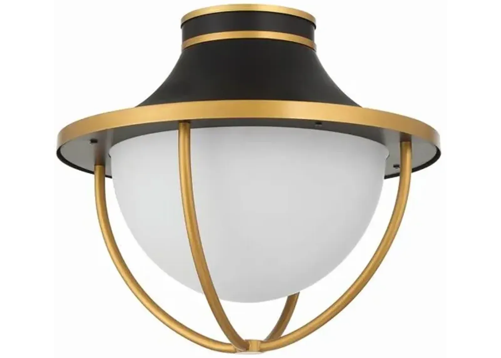 Atlas 2 Light Outdoor Semi Flush Mount - Matte Black/Textured Gold - Crystorama