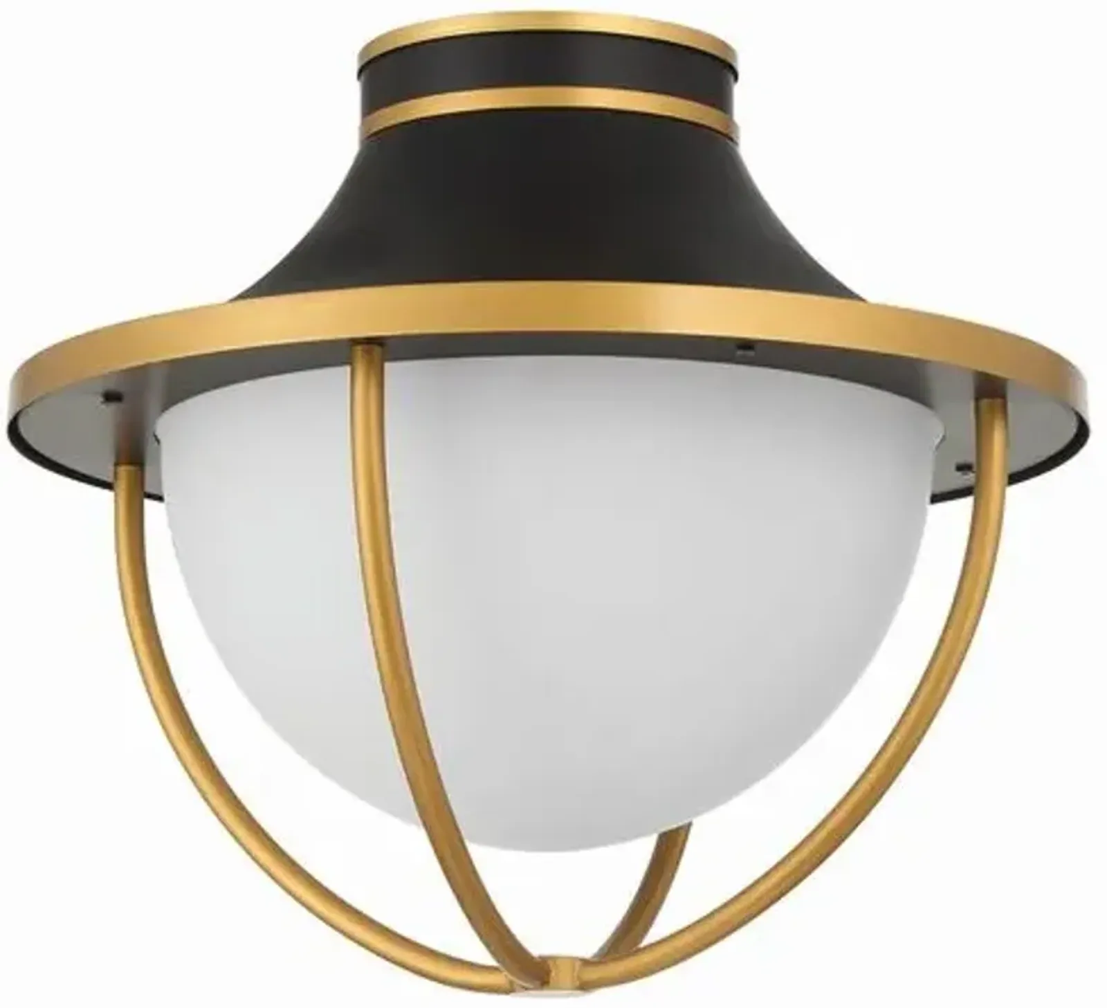 Atlas 2 Light Outdoor Semi Flush Mount - Matte Black/Textured Gold - Crystorama