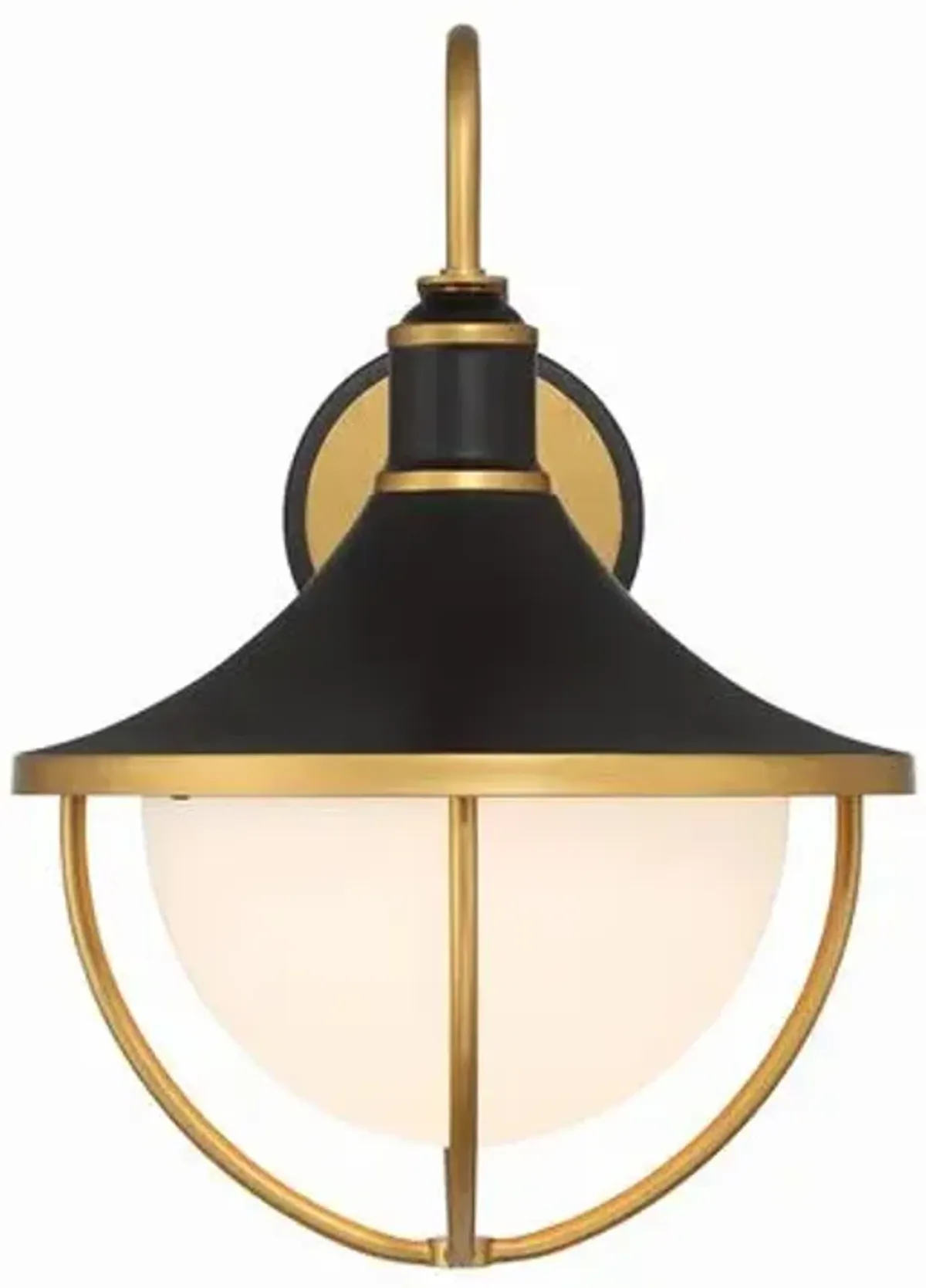 Atlas 1 Light Outdoor Sconce - Matte Black/Textured Gold - Crystorama