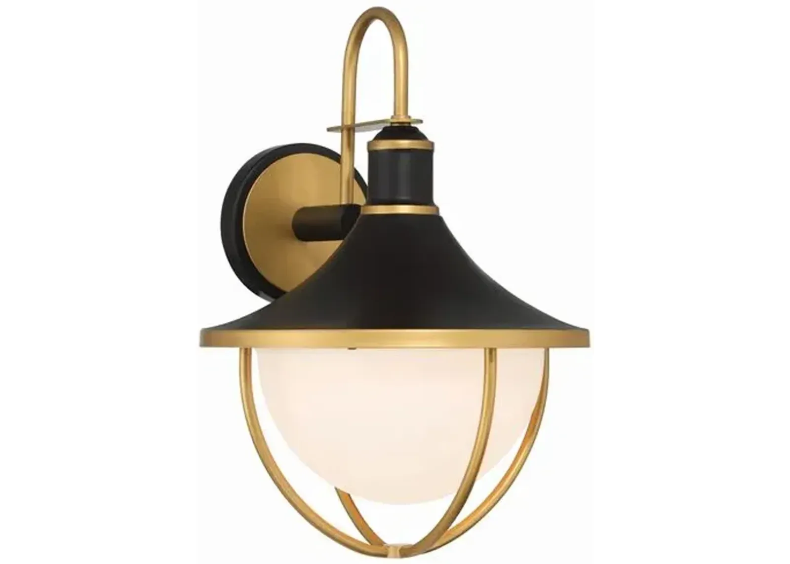 Atlas 1 Light Outdoor Sconce - Matte Black/Textured Gold - Crystorama