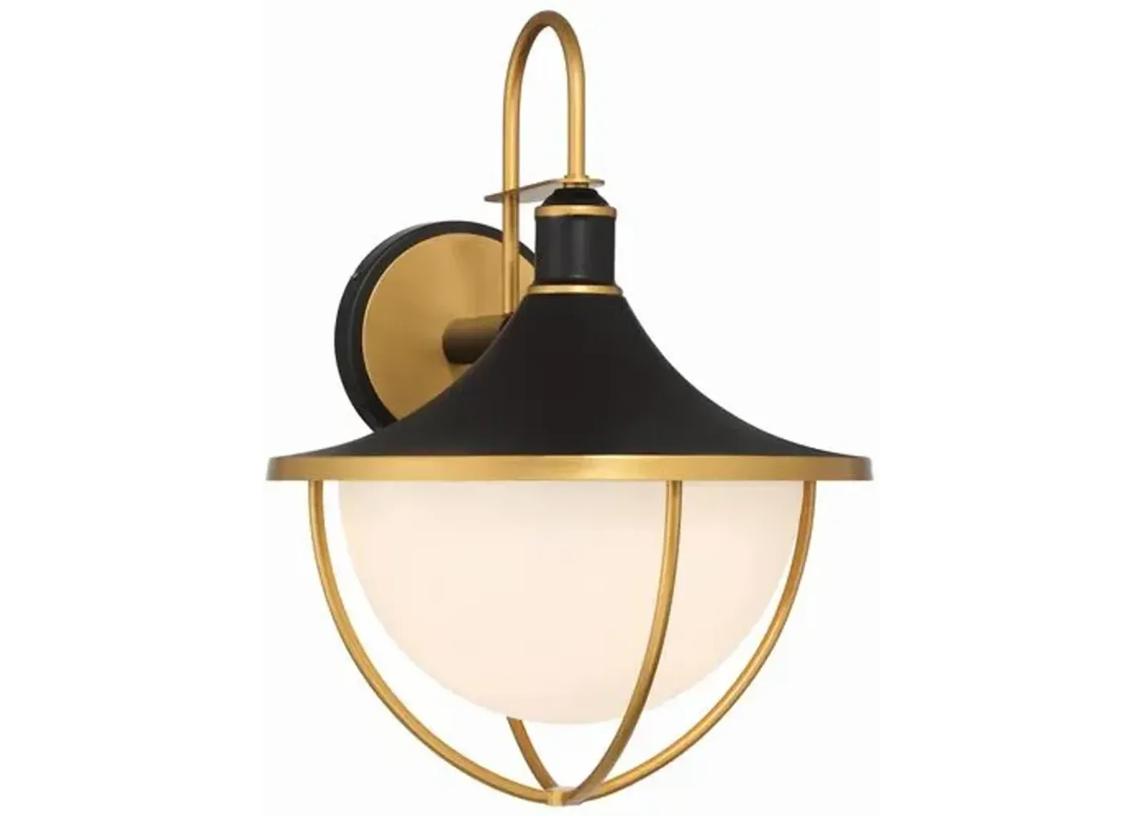 Atlas Outdoor Wall Sconce - Matte Black/Textured Gold - Crystorama