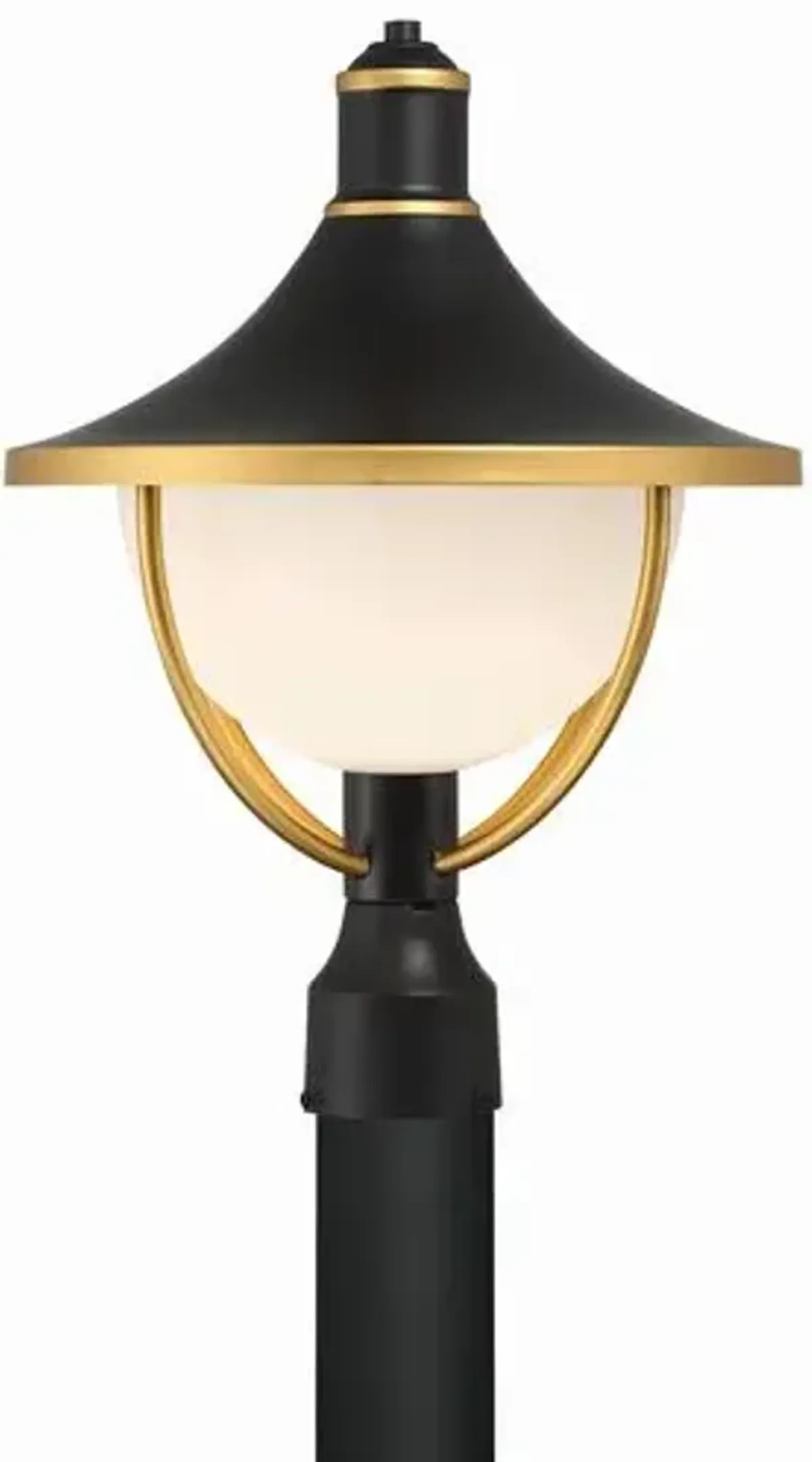 Atlas 1-Light Outdoor Post Light - Matte Black/Textured Gold - Crystorama