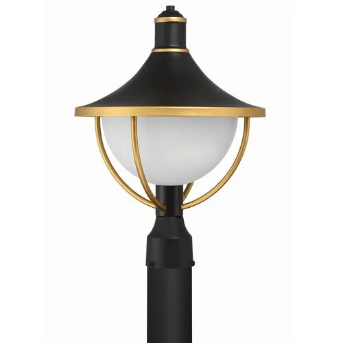 Atlas 1 Light Outdoor Post - Matte Black/Textured Gold - Crystorama