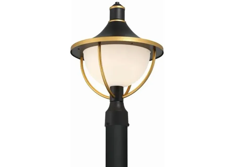 Atlas 1 Light Outdoor Post - Matte Black/Textured Gold - Crystorama