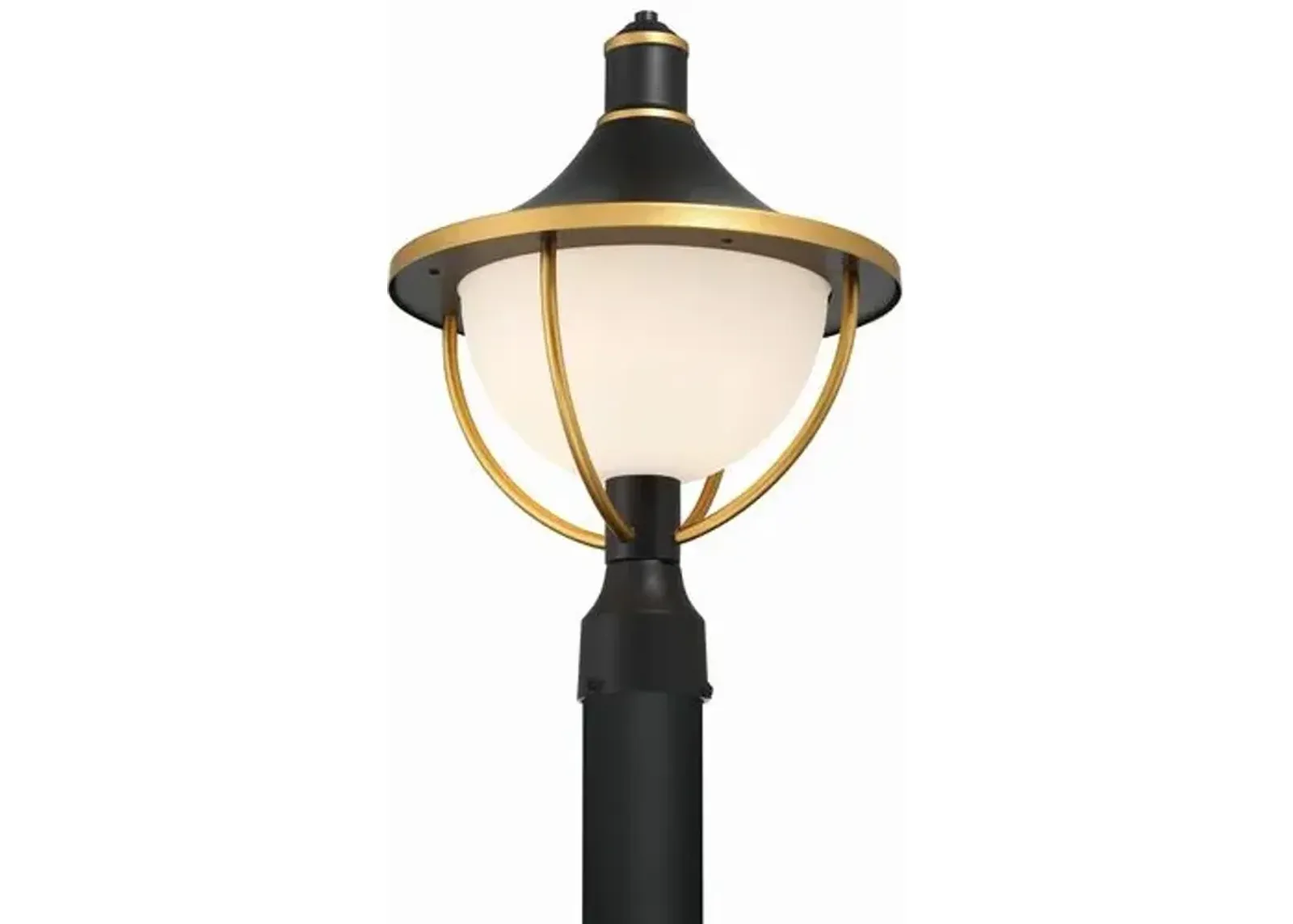 Atlas 1-Light Outdoor Post Light - Matte Black/Textured Gold - Crystorama