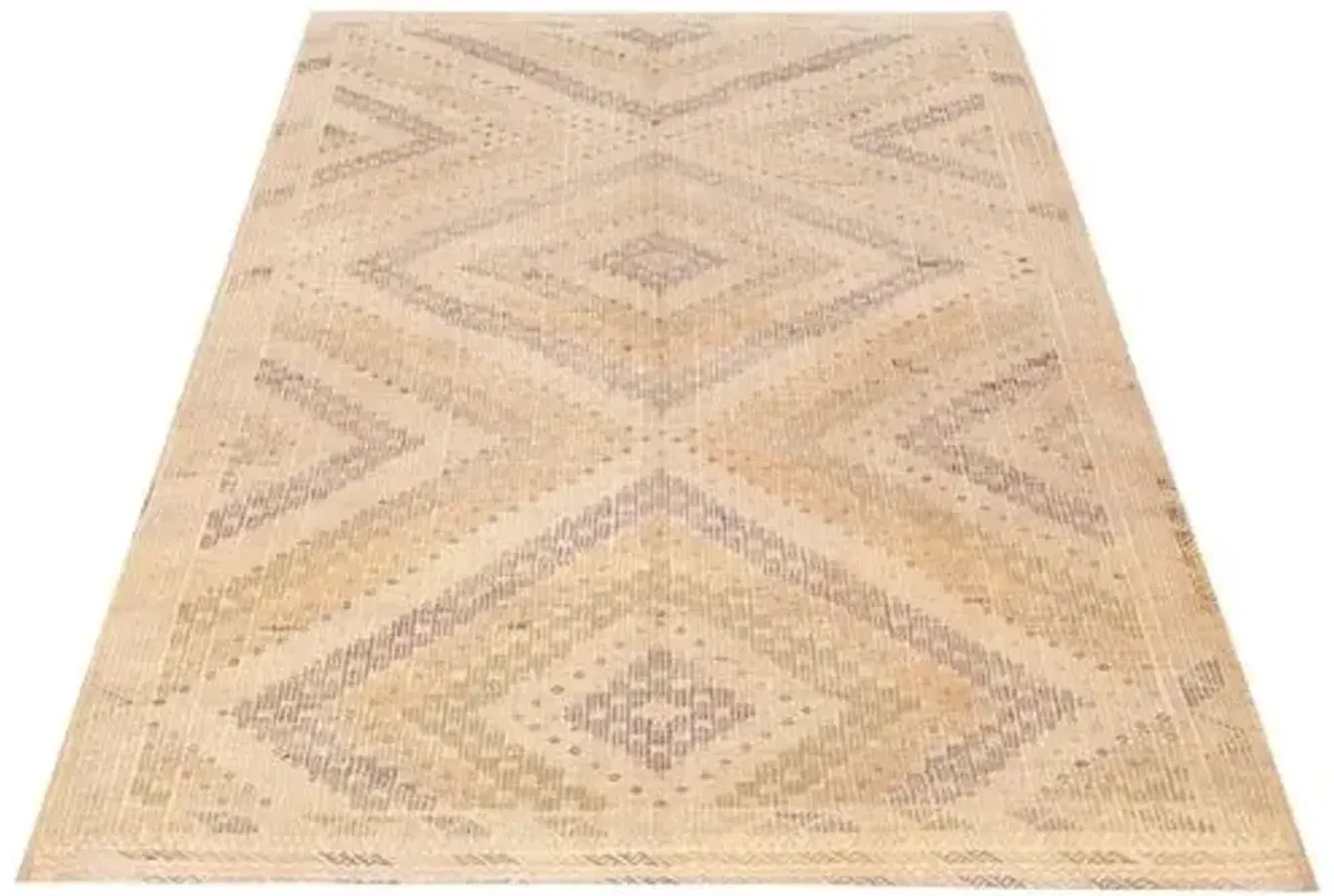 Yoruk Khaki Tapestry Kilim - 6'3" x 9'10" - ECARPETGALLERY - Yellow