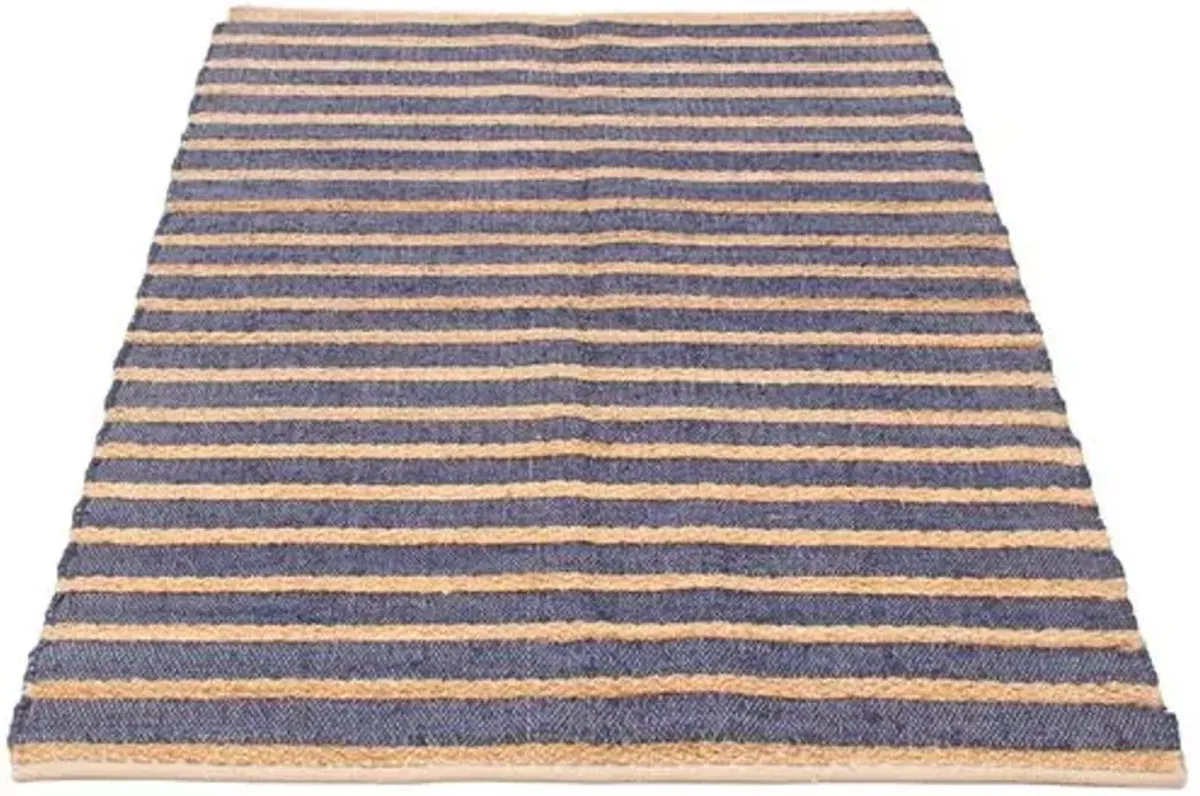 Palas Denizli Navy Kilim - 5'2" x 7'9" - ECARPETGALLERY - Blue