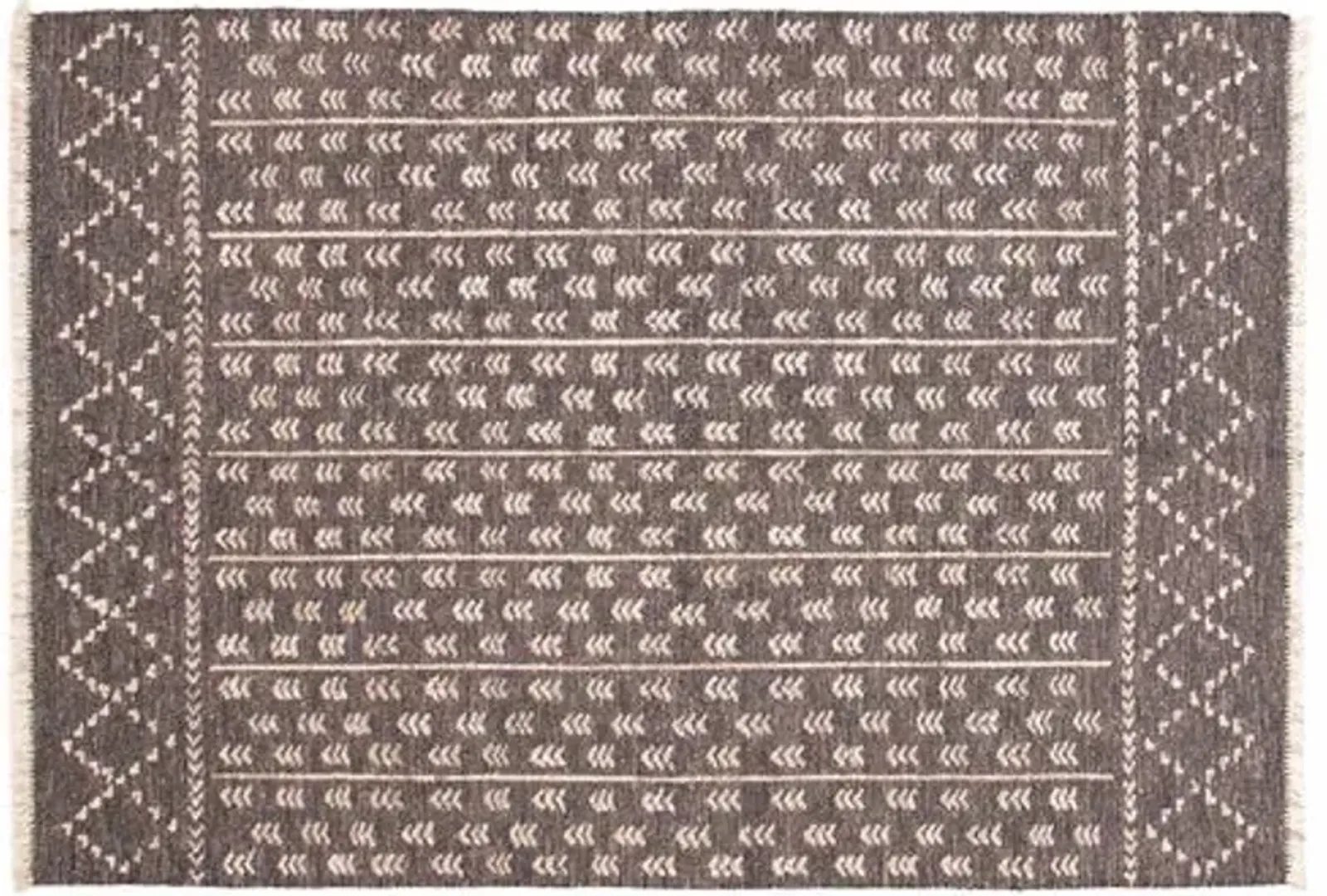 Marrakech Grey Kilim - 6'10" x 9'10" - ECARPETGALLERY - Gray