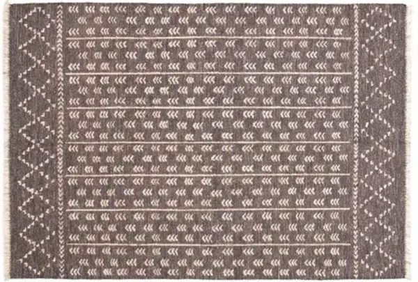 Marrakech Grey Kilim - 6'10" x 9'10" - ECARPETGALLERY - Gray