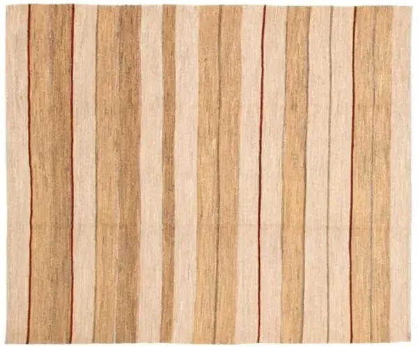 Natural Beige Tapestry Kilim - 7'10" x 9'4" - ECARPETGALLERY