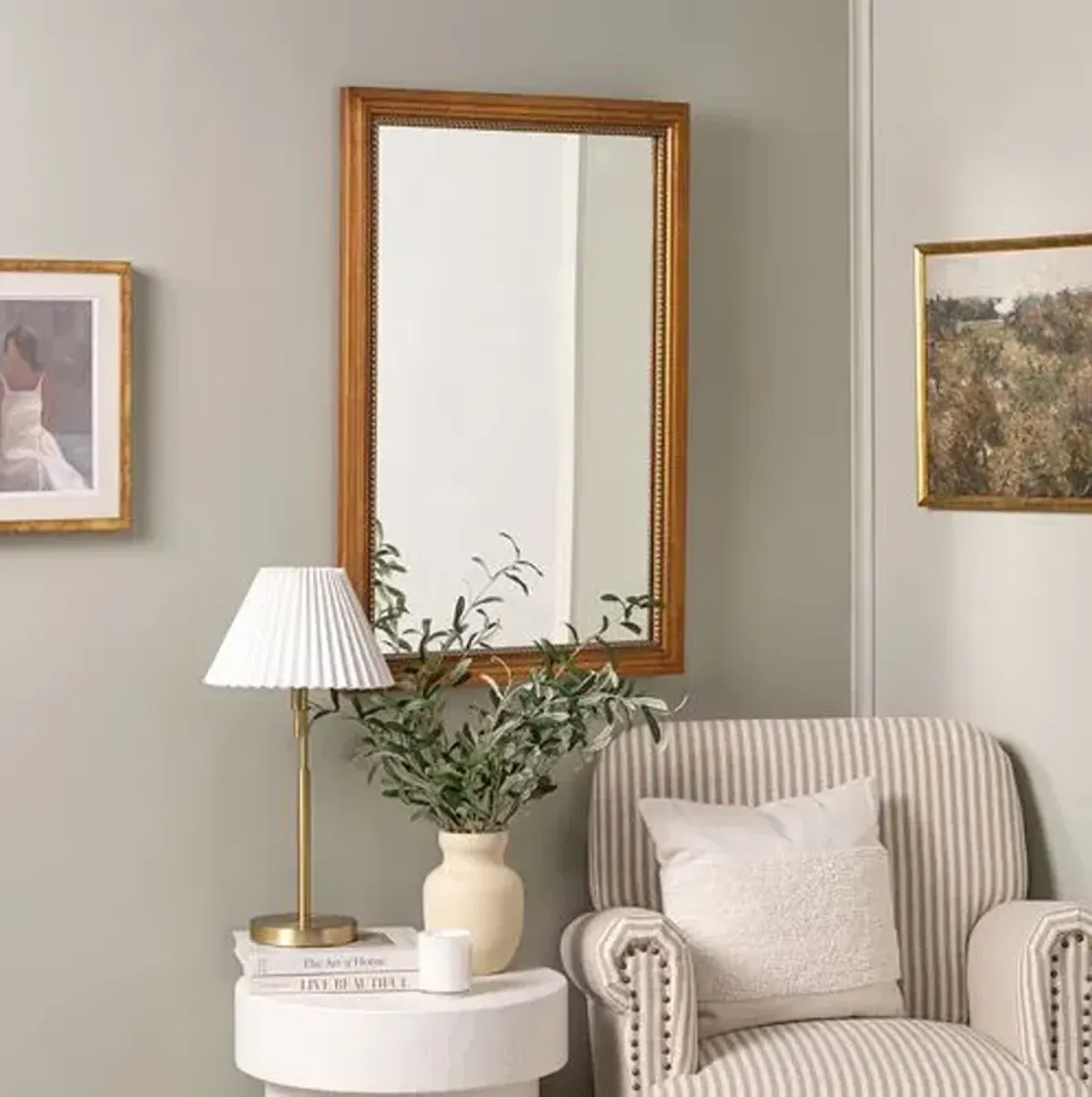 Rosemary Rectangular Wall Mirror - Antique Gold