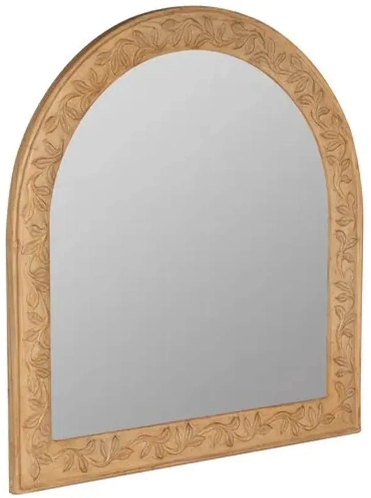 Alice Arched Mantel Wall Mirror - Natural Distressed Wood