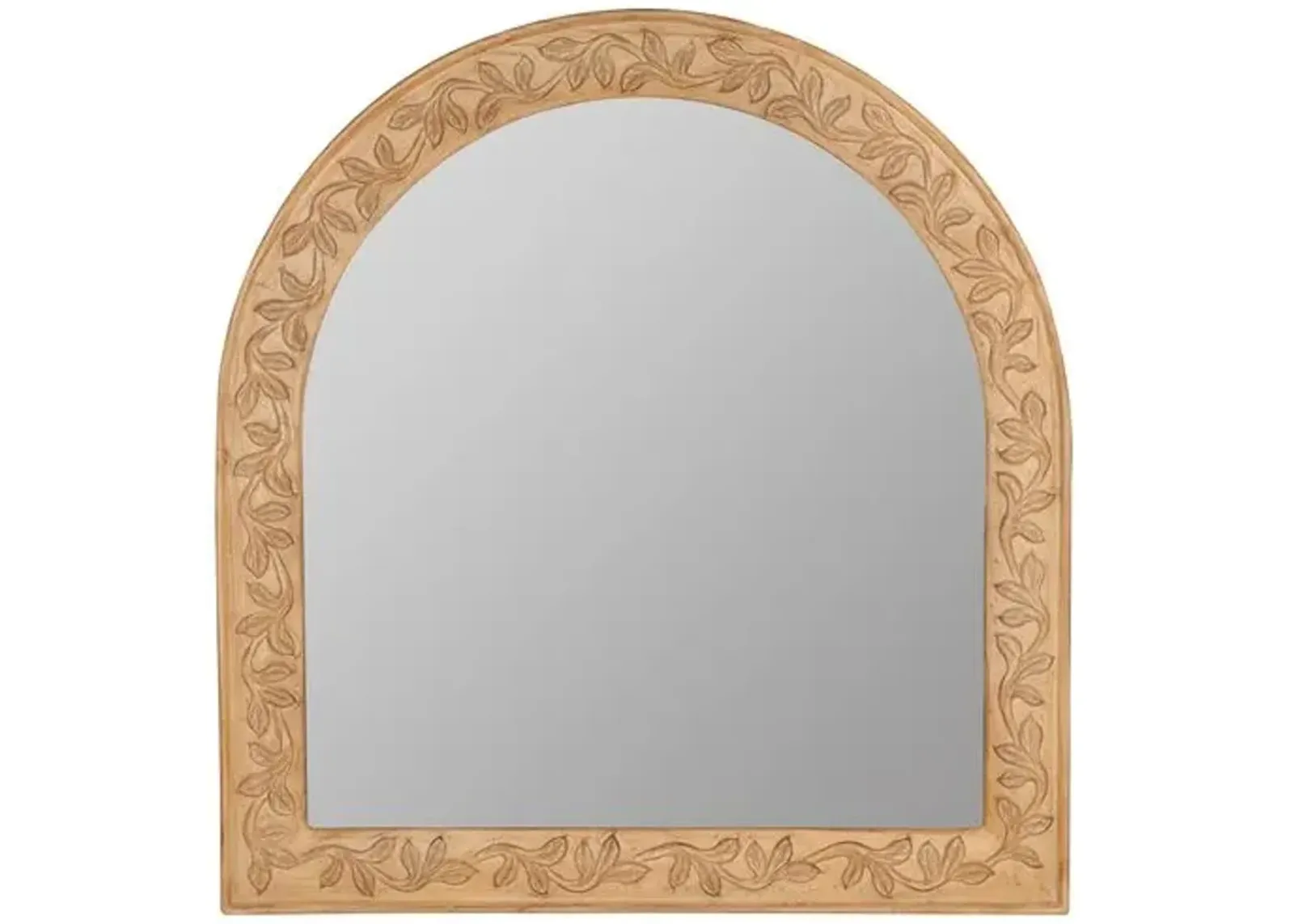 Alice Arched Mantel Wall Mirror - Natural Distressed Wood