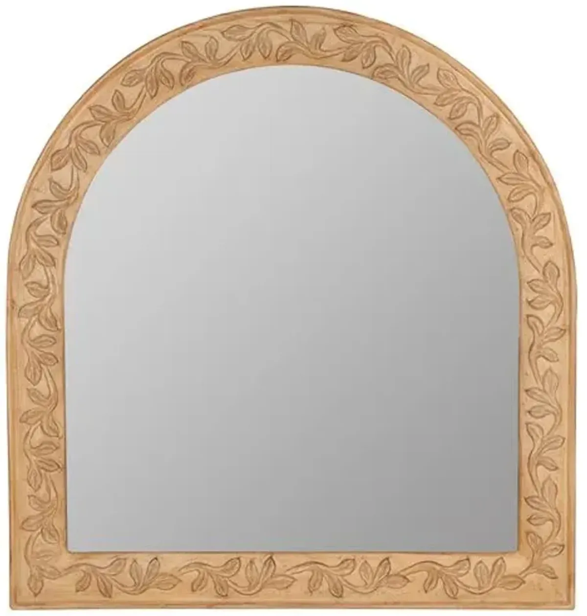 Alice Arched Mantel Wall Mirror - Natural Distressed Wood