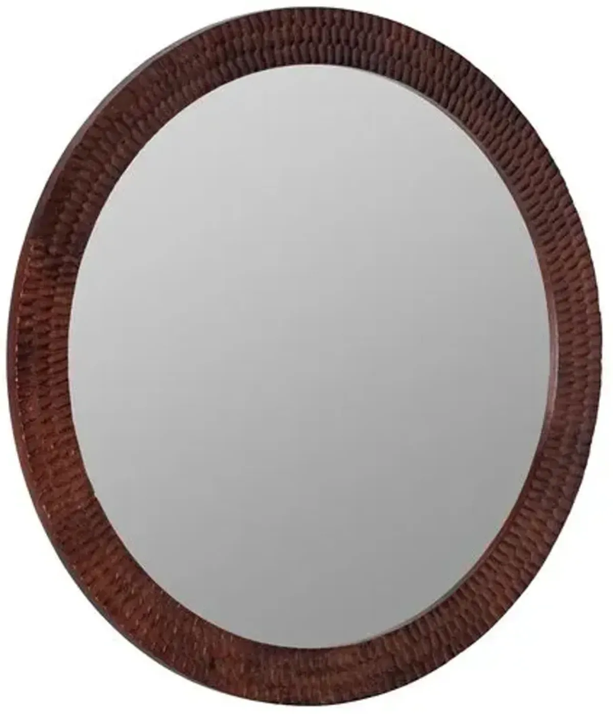 Isolde Round Wall Mirror - Cherry Brown