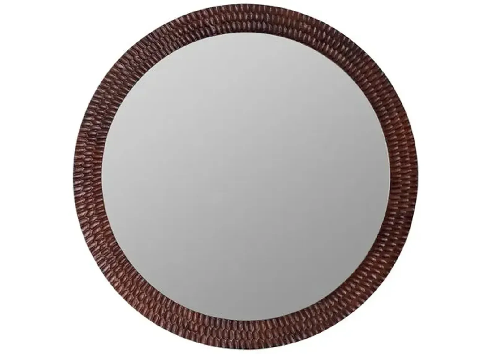 Isolde Round Wall Mirror - Cherry Brown