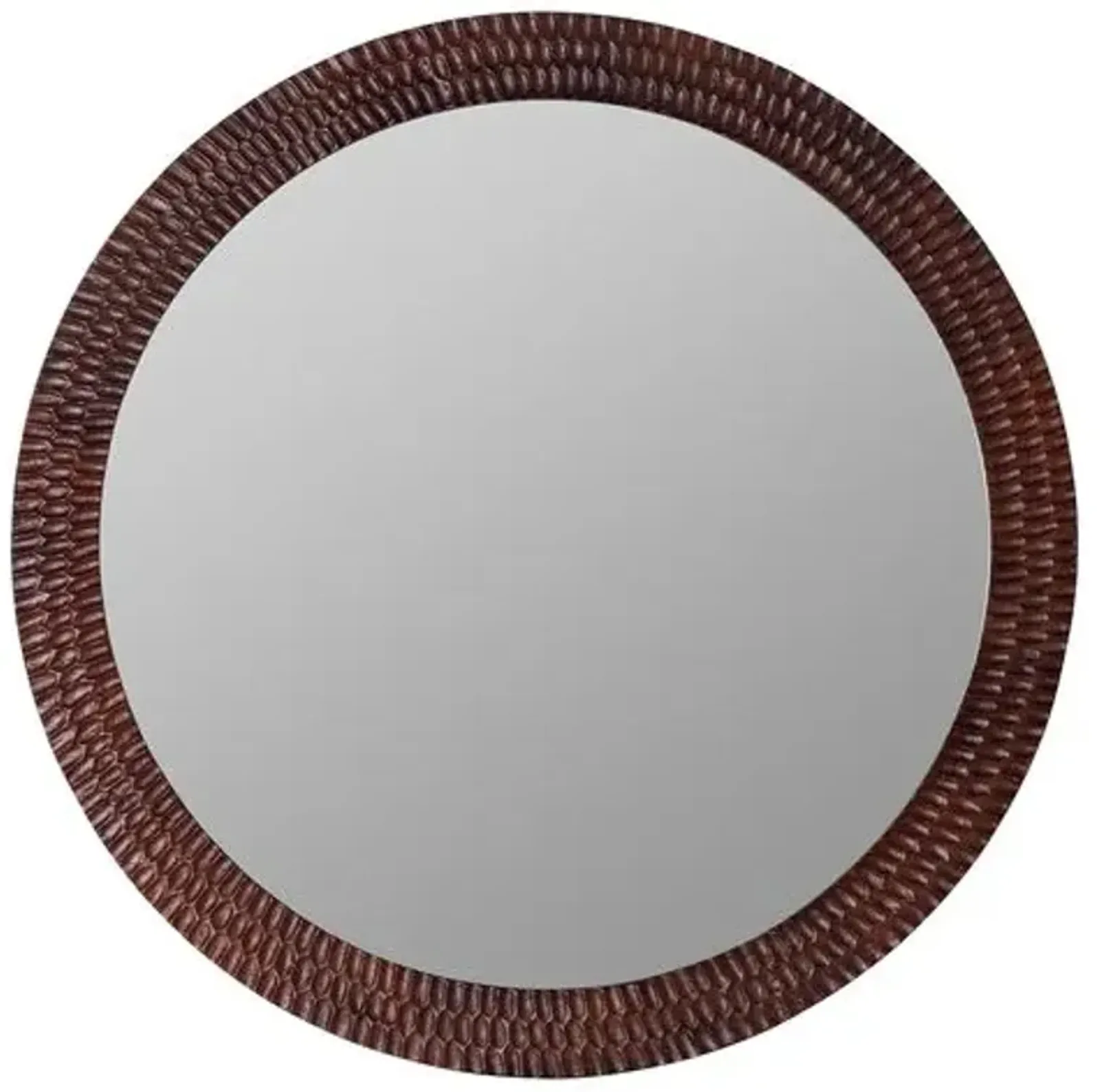 Isolde Round Wall Mirror - Cherry Brown