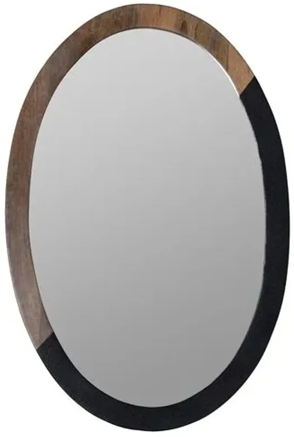 Bryna Two-Toned Oval Wall Mirror - Black/Natural