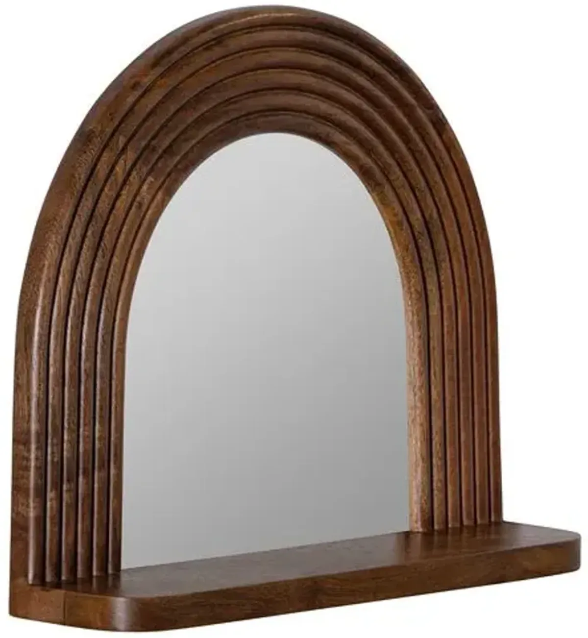 Alessia Shelf Wall Mirror - Walnut