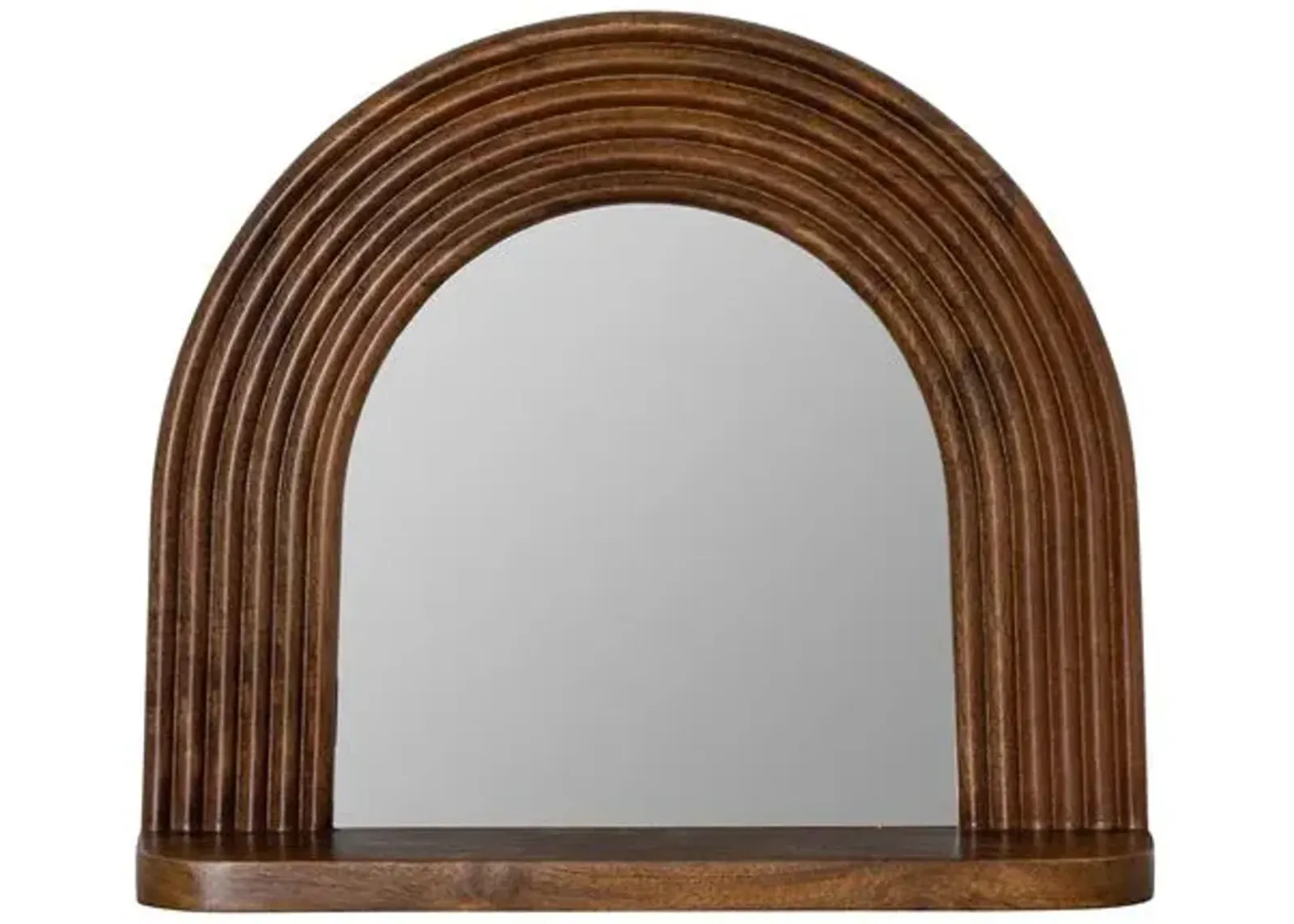 Alessia Shelf Wall Mirror - Walnut