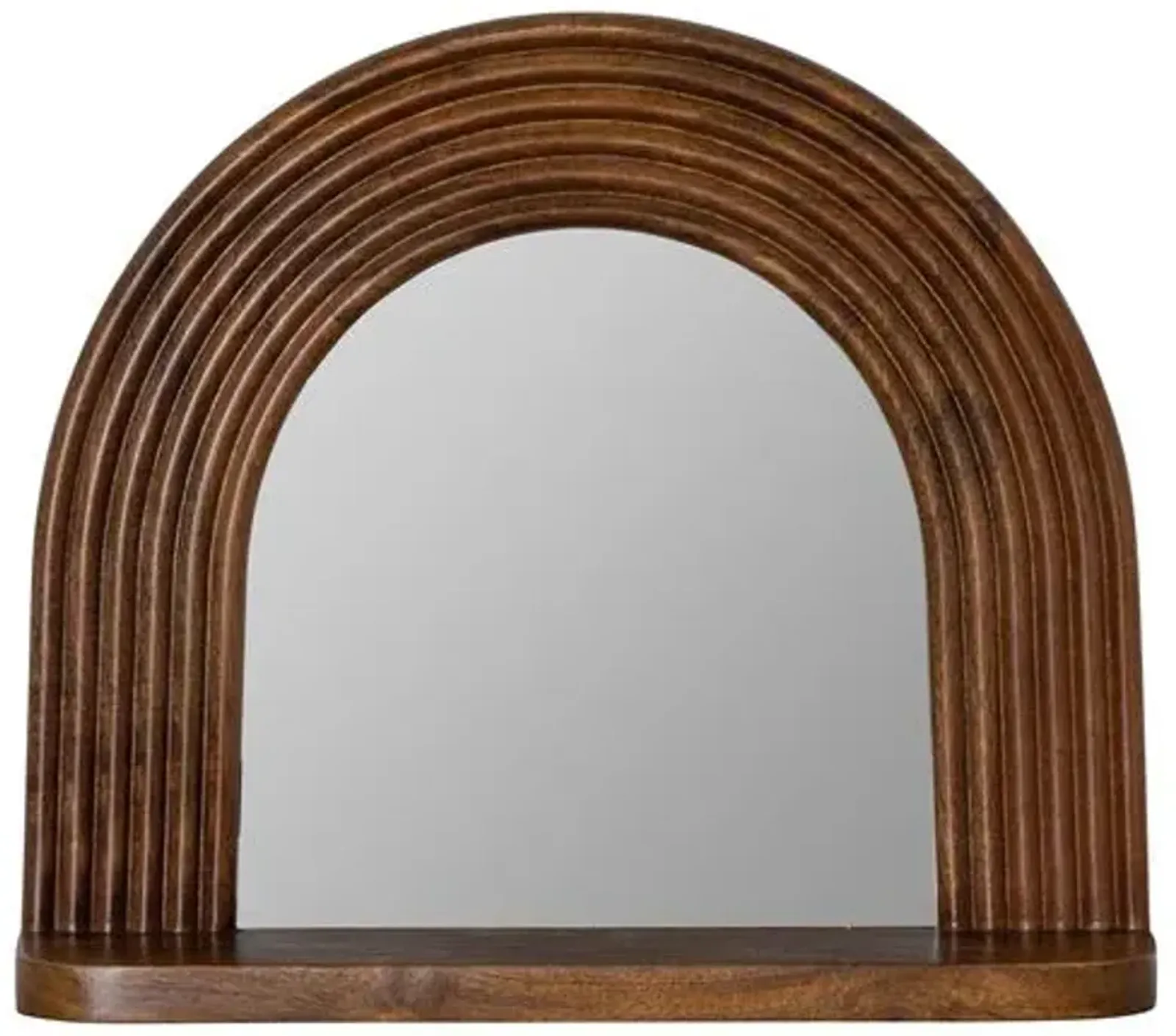 Alessia Shelf Wall Mirror - Walnut