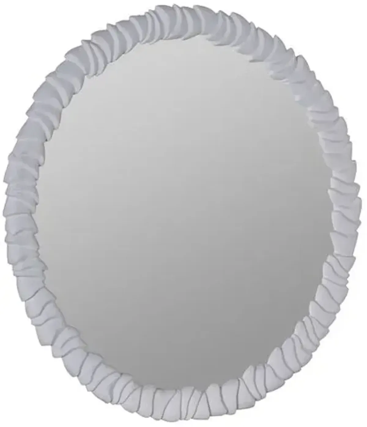 Salmone Plaster Round Wall Mirror - White