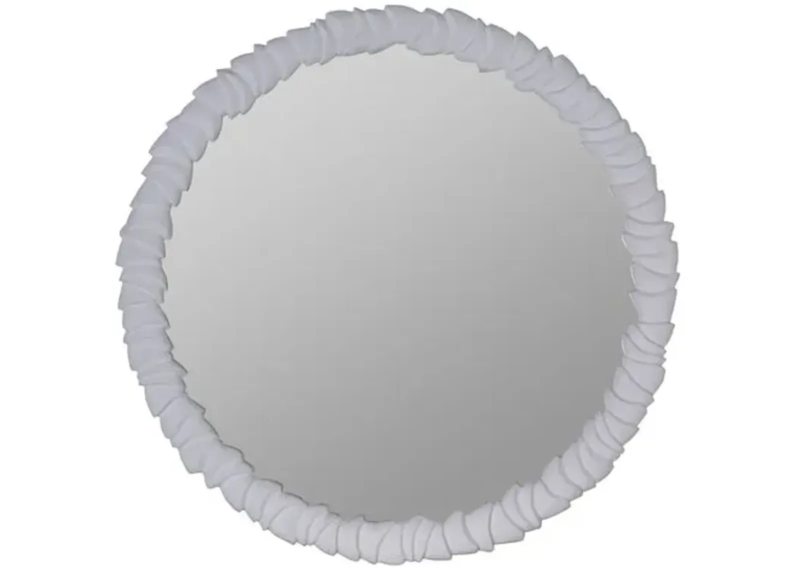 Salmone Plaster Round Wall Mirror - White