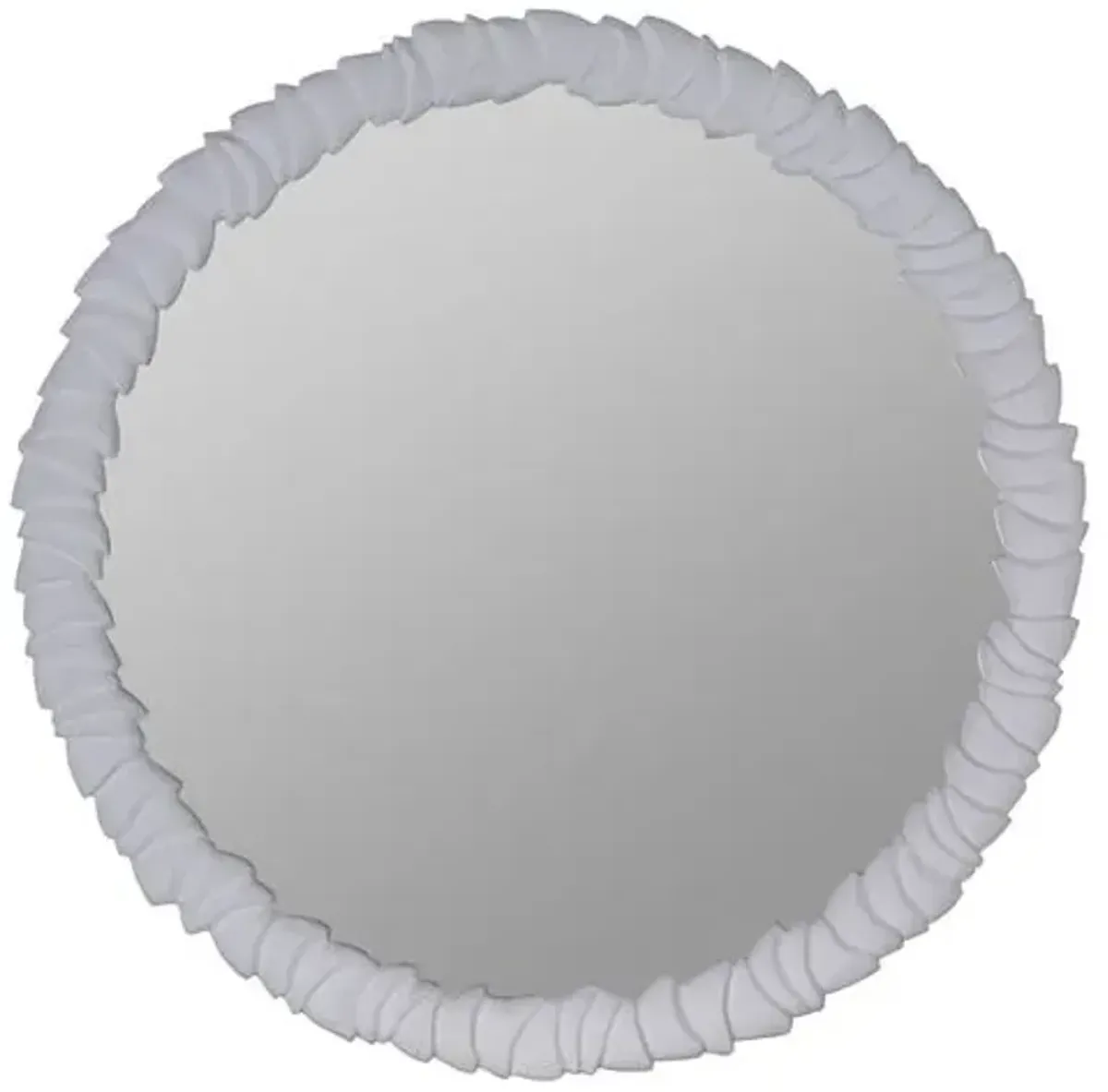 Salmone Plaster Round Wall Mirror - White