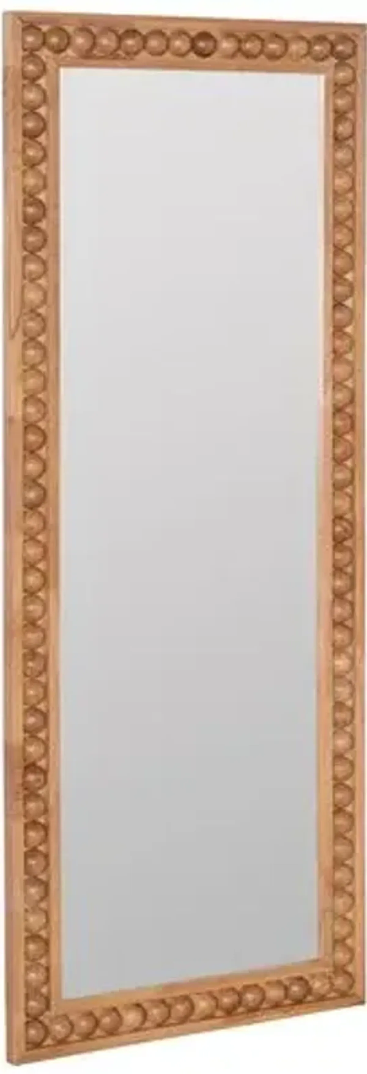 Windsor Wood Floor Mirror - Natural Honey - Brown