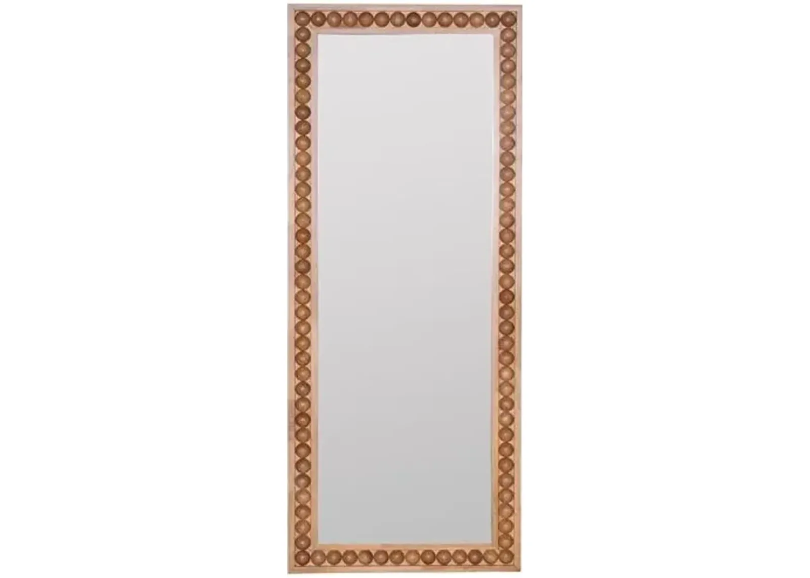 Windsor Wood Floor Mirror - Natural Honey - Brown