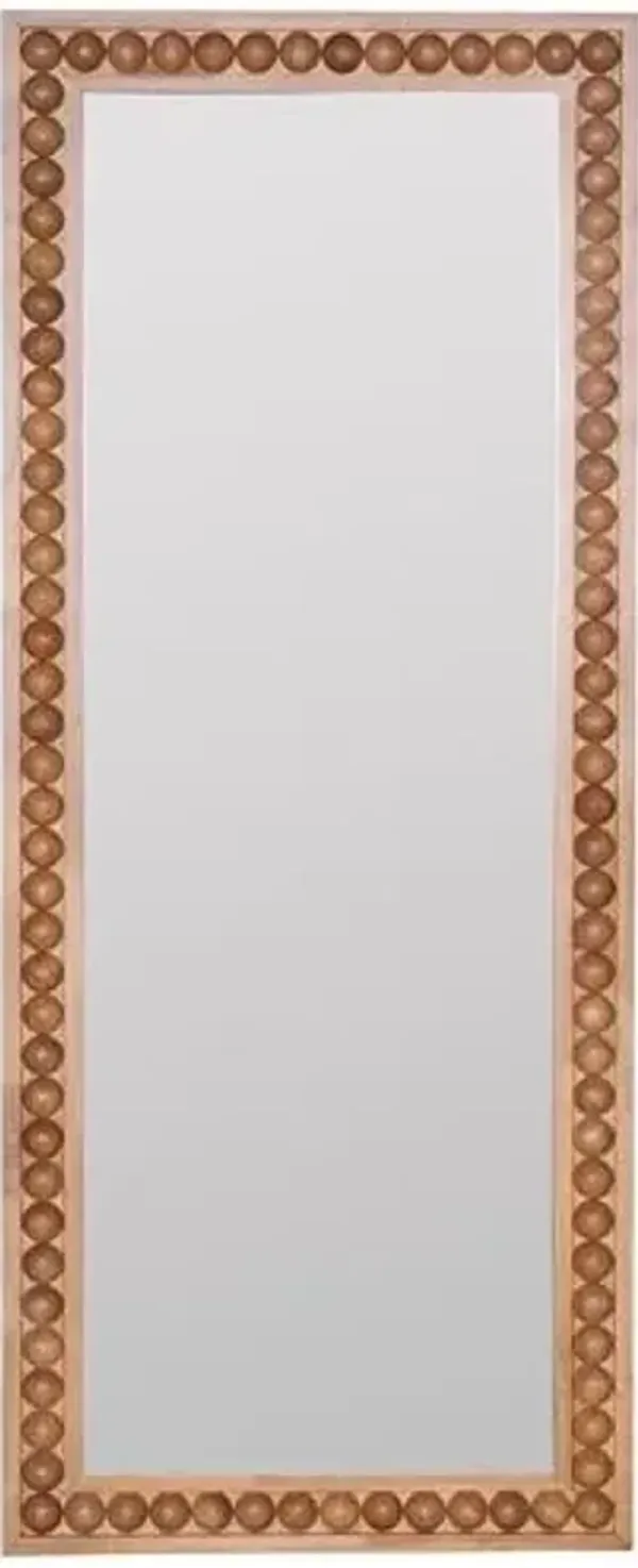 Windsor Wood Floor Mirror - Natural Honey - Brown