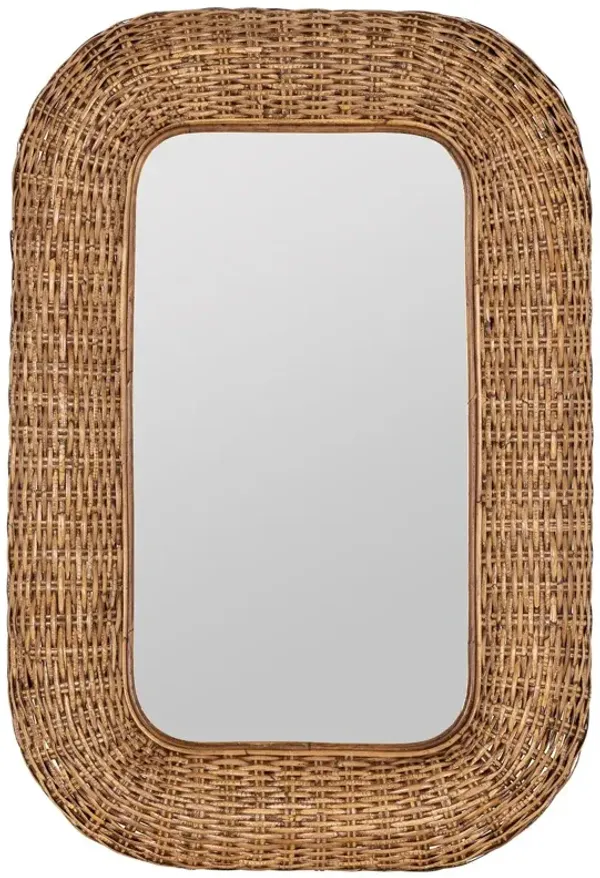 Kalia Wall Mirror, Natural Rattan
