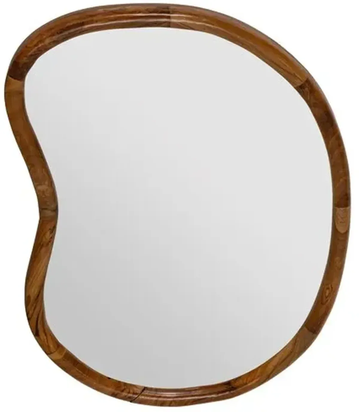 Bowie Curved Wood Wall Mirror - Brown