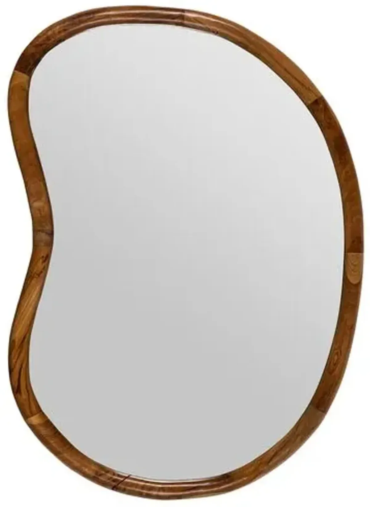 Bowie Curved Wood Wall Mirror - Brown