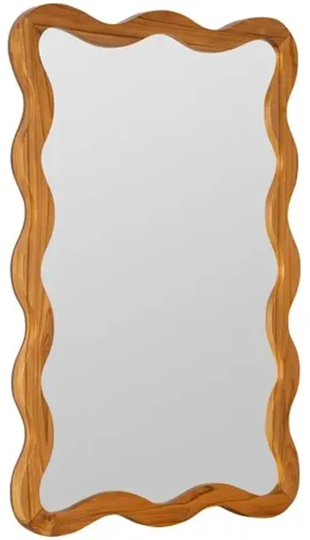 Alice Wavy Wood Wall Mirror - Natural